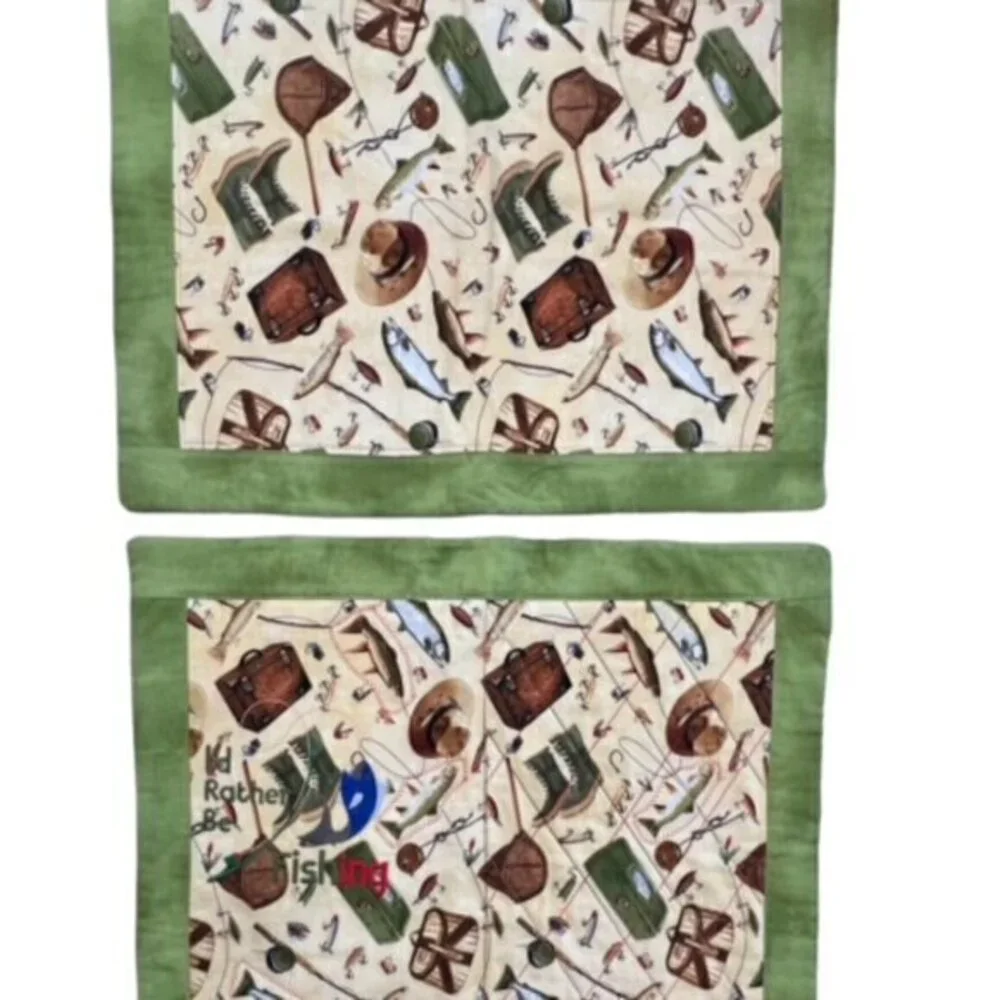 SALE!! 2 for $15 Kitchen Dining Placemats Fishing‎ Theme Set of 4
